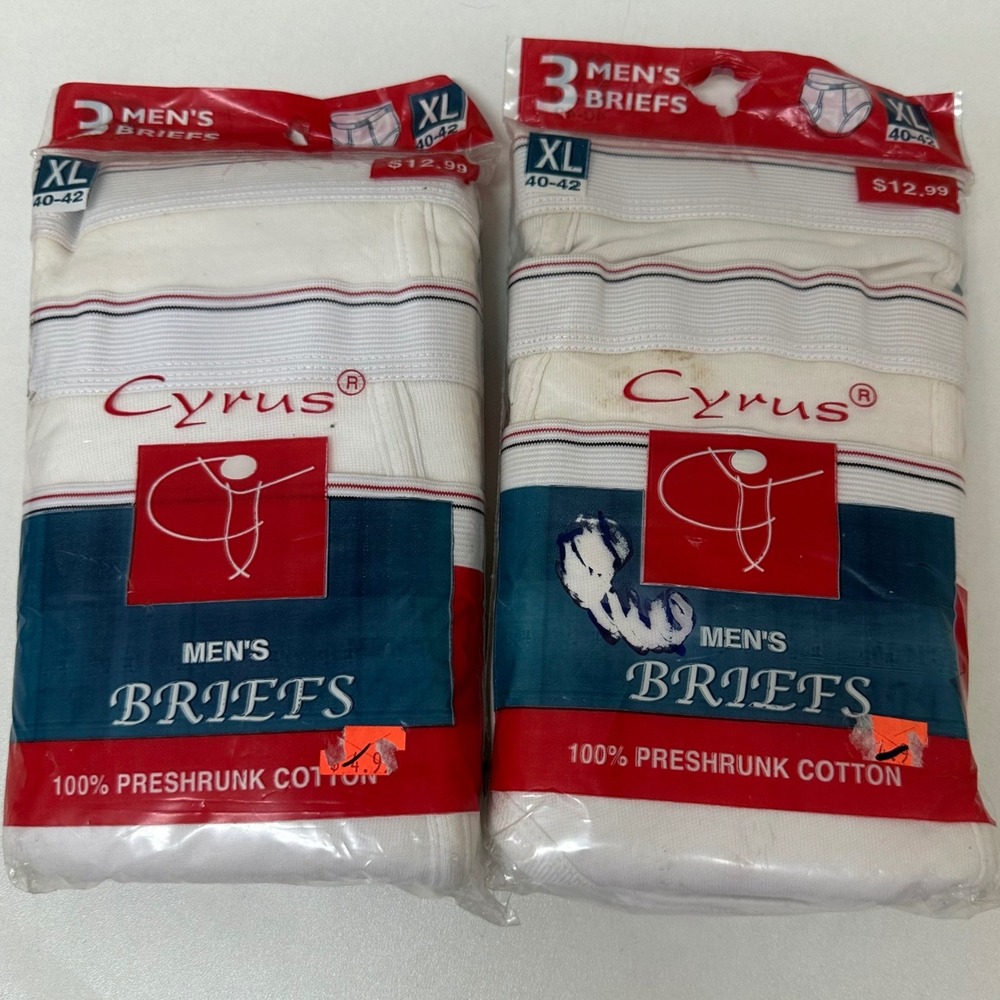 Cyrus Men's Briefs 6 Pack White 100% Cotton XL 40-42 mb-38 New